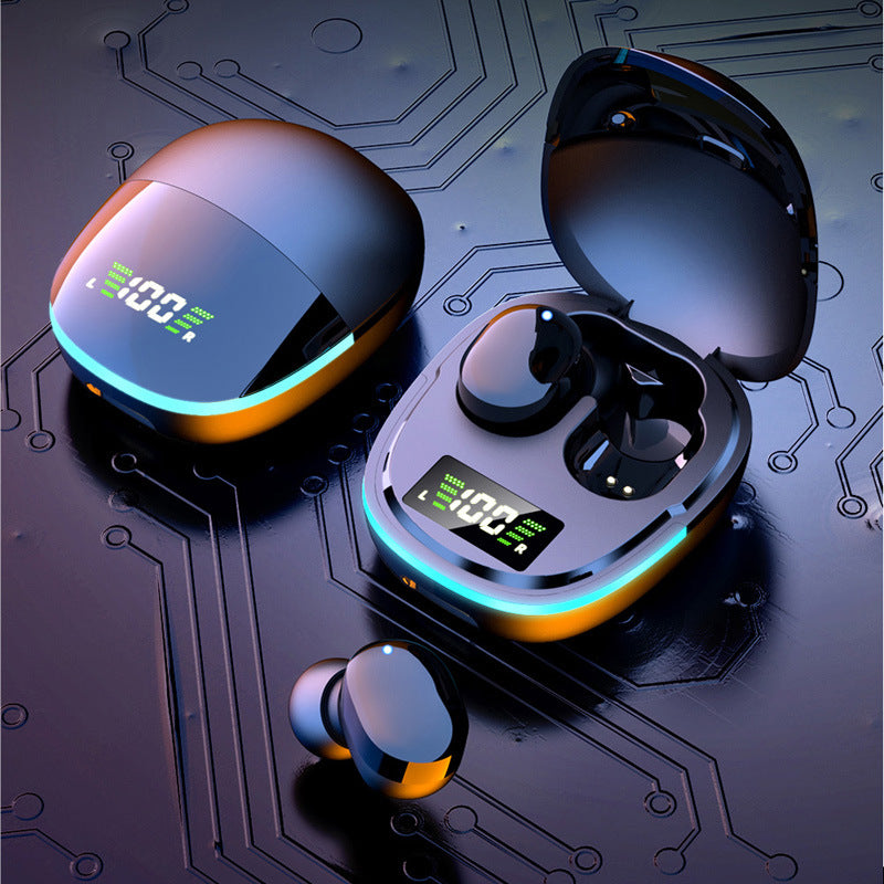 Transparent wireless earbuds with LED digital battery display Bluetooth charging case UAE