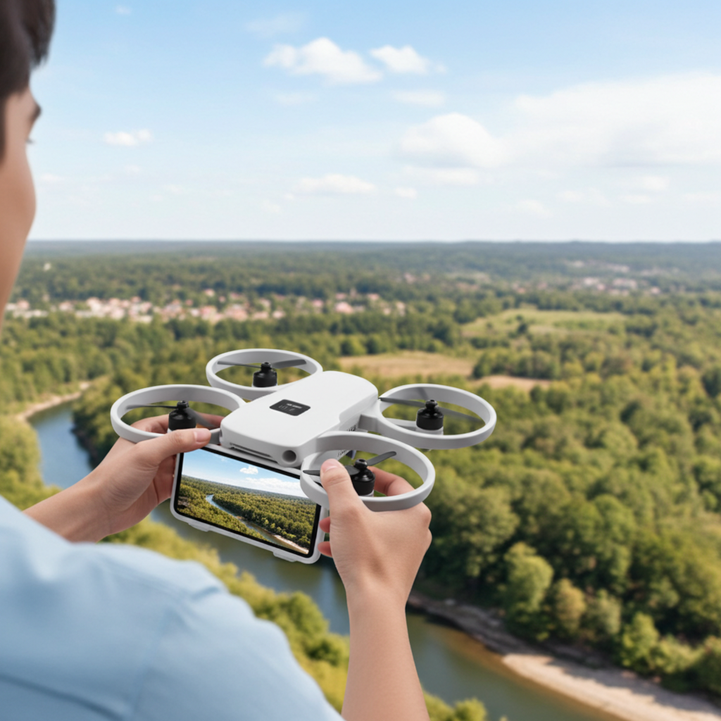 Optical Flow Dual-Camera Drone – 720P HD Quadcopter with LED Prop Guards & 360° Flips | Beginner Drone UAE