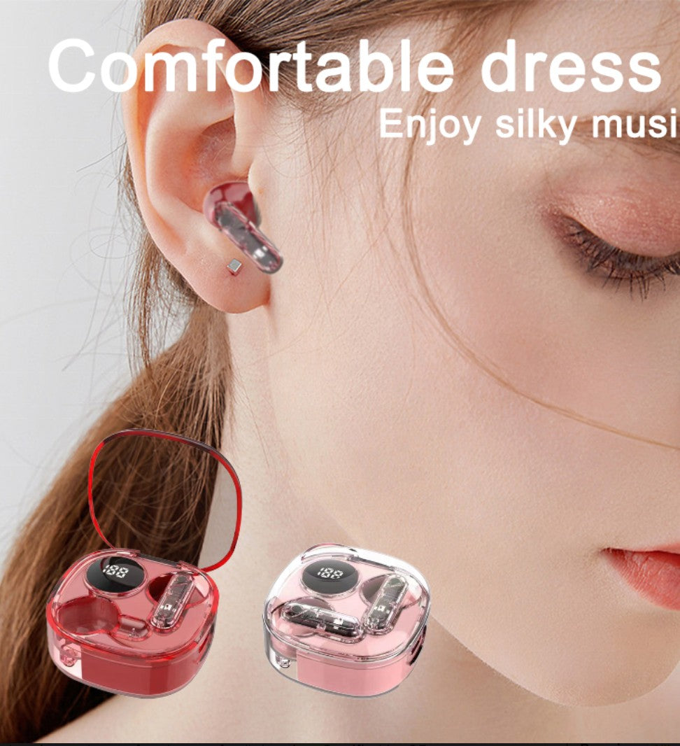 Transparent Bluetooth Earbuds with LED Battery Display – Wireless Earphones UAE